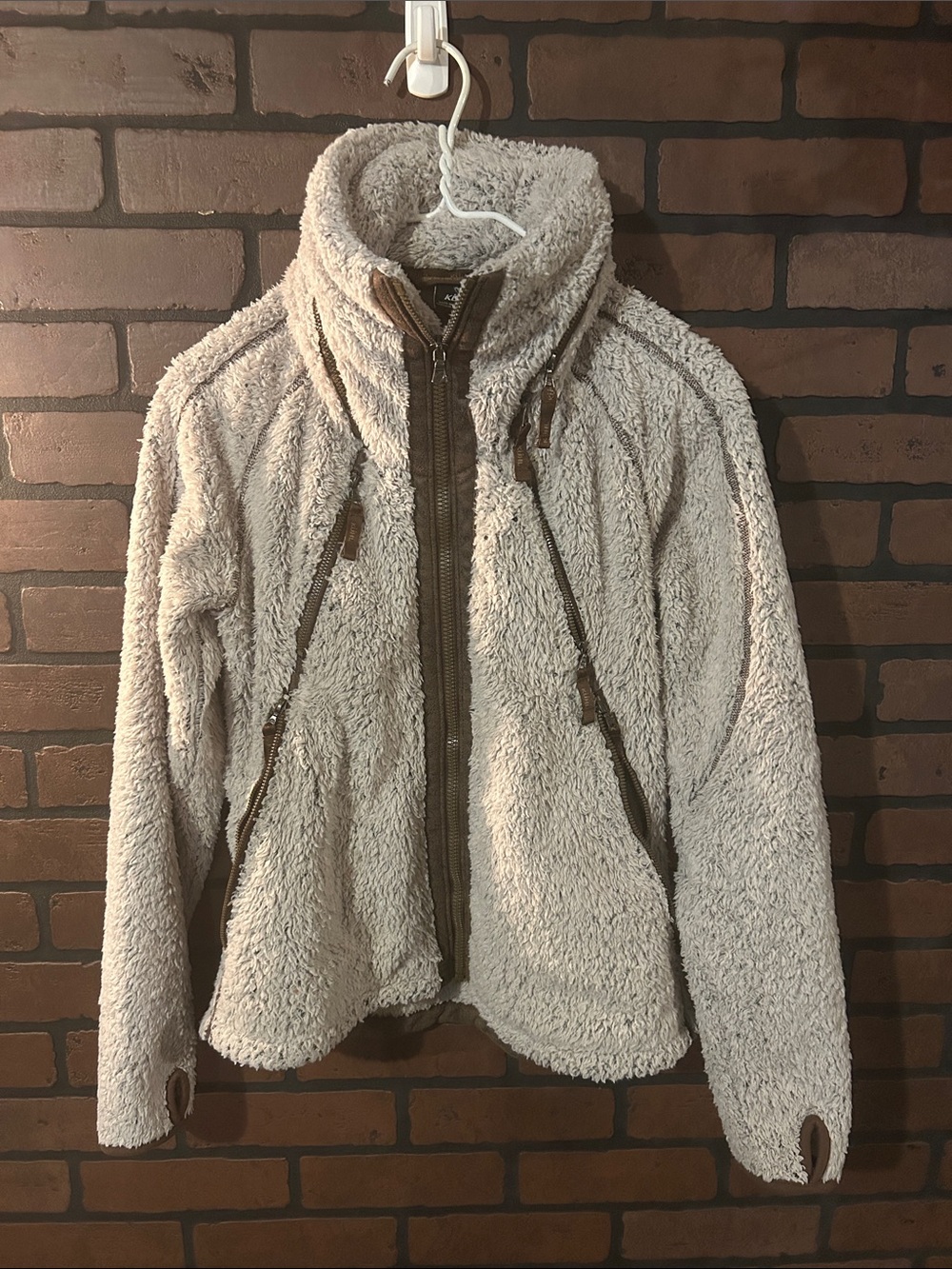 Kuhl Plush Zip-Up Jacket in Light Taupe